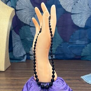 Simple Black Beaded Necklace